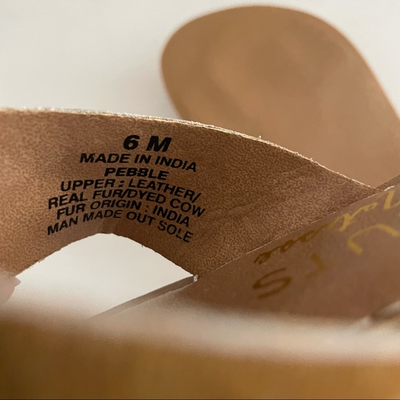 Black and brown Tiger striped slip on flat sandal - Picture 3 of 6